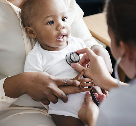 Infant being examined with stethoscope — Pediatric Consult
